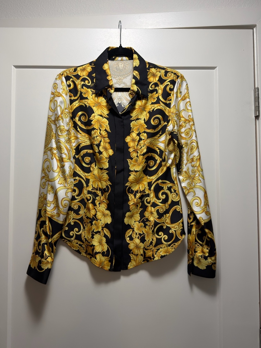 Versace: Barocco Silk Button-Up Shirt